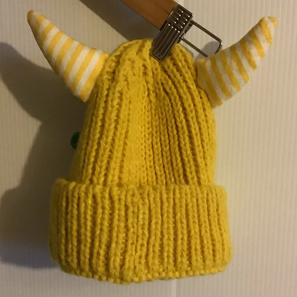 GXOB Kids Monster Beanie Hat | 3D Face | Yellow